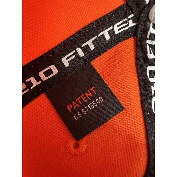 Adidas Flex Fit Hat 210 Fitted Flexfit 7 1/4 - 7 5/8 Orange‎ And Gray Cap Logo - Picture 8 of 10